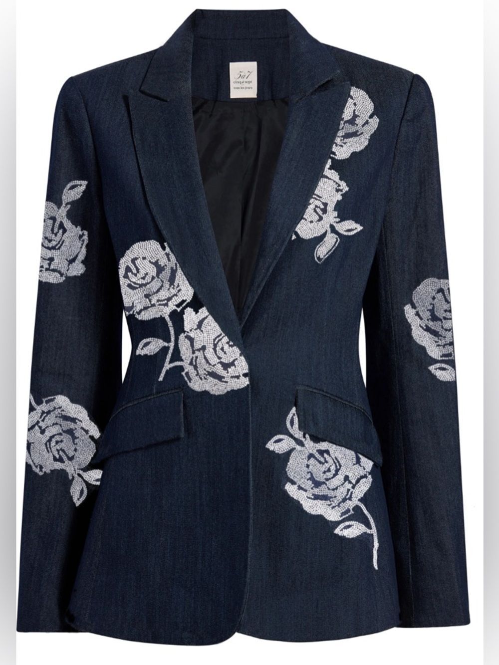 RRP US$595 NEW Cinq à Sept’s Cheyenne crystal roses blazer jacket US4 S - Picture 3 of 10